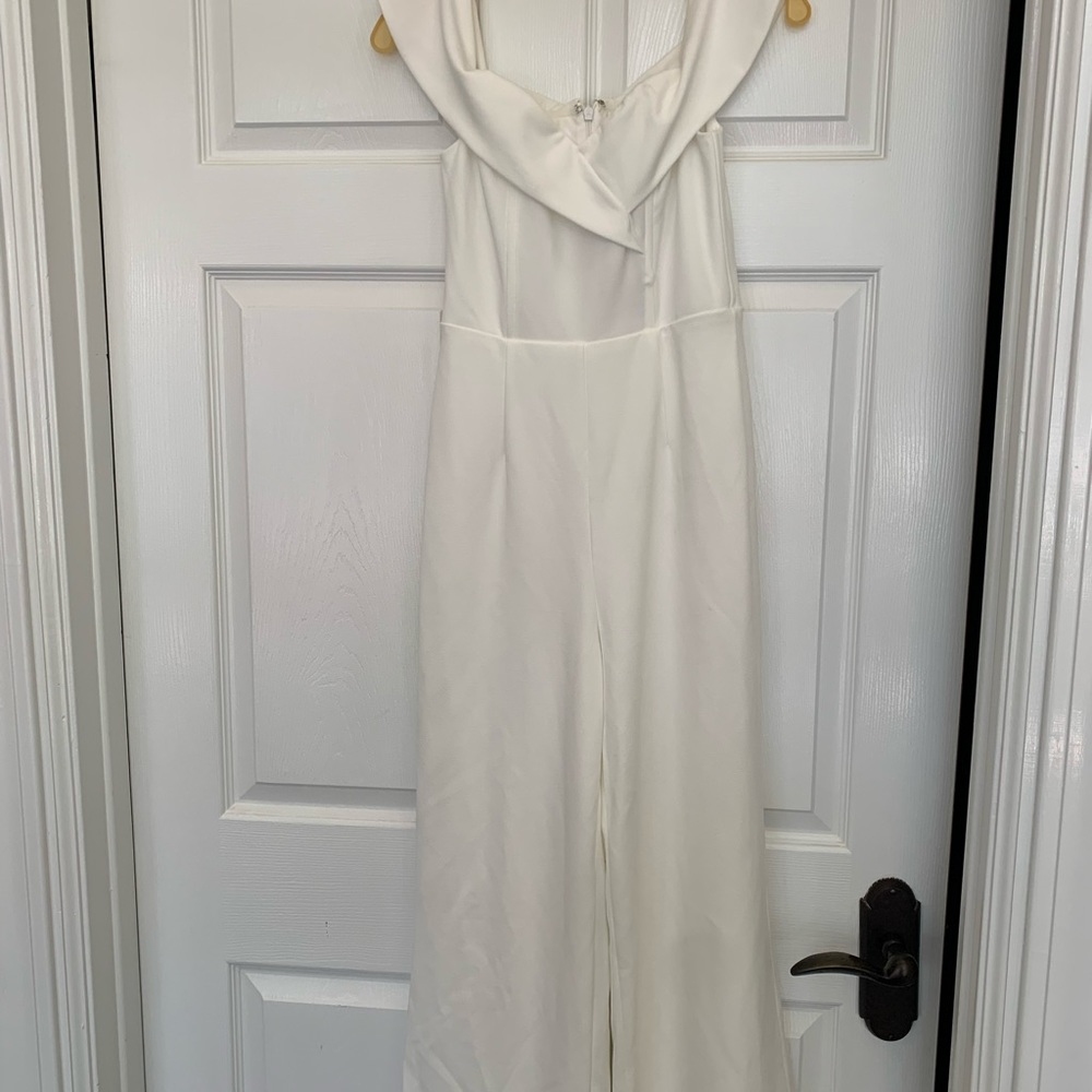 Lulu’s cream wide leg jumpsuit NWT